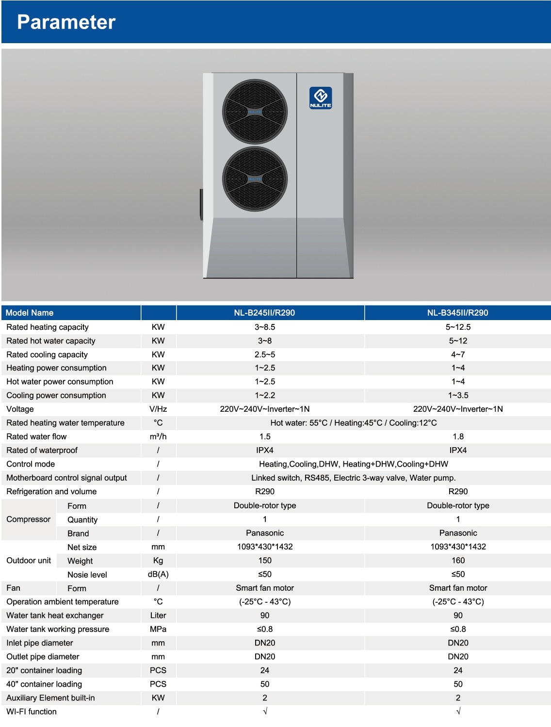 New Design R290 8.5kW 12.5kW Monoblock Heat Pump 6