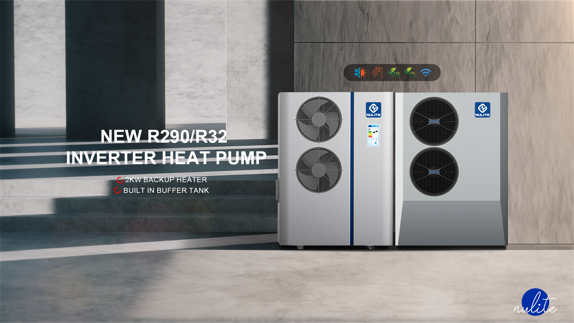 R290/R32 DC inverter 12.5kw Water Heater Heat pump All-in-one